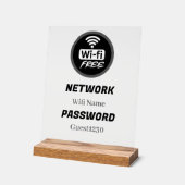 Free WiFi Password Sign | Network Name & Password Acrylschild (Winkel)