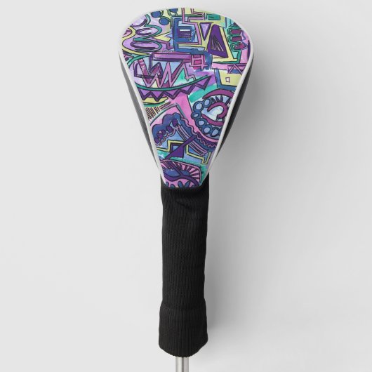Free Will-Hand Painted Abstract Art Golf Headcover (Vorderseite)