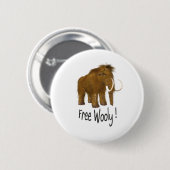 "Free Wooly" Wooly Mammoth Button (Vorne & Hinten)