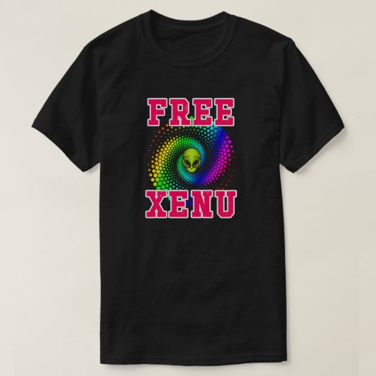 Free Xenu Rainbow Spiral Funny Anti-Scientology T-Shirt (Design vorne)