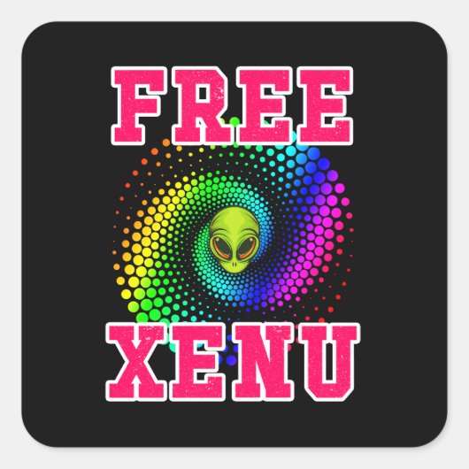 Free Xenu Rainbow Spiral Funny Scientology Protest Quadratischer Aufkleber (Vorderseite)