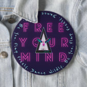 Free Your Mind Button, Free Spirited Flamingo Button (Beispiel)