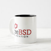 FreeBSD-Grundlagen-Logo Zweifarbige Tasse (Vorderseite Links)