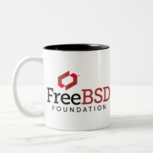 FreeBSD-Grundlagen-Logo Zweifarbige Tasse (Links)