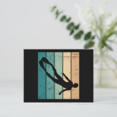 Freediver Retro Free Diving Apnea Postkarte (Stehend Vorderseite)