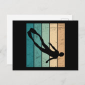 Freediver Retro Free Diving Apnea Postkarte (Vorne/Hinten)
