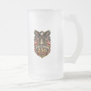 FREEDOM 250 Adler zweiseitig mattiert Mattglas Bierglas