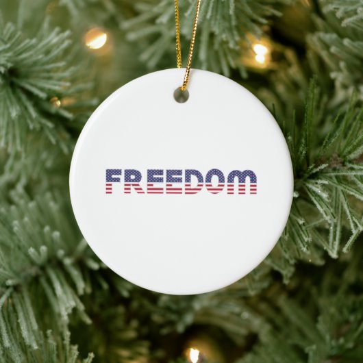 Freedom American Flag for Patriotic & Liberty Gift Keramik Ornament (Baum)