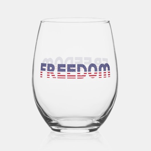 Freedom American Flag for Patriotic & Liberty Weinglas Ohne Stiel (Vorderseite)