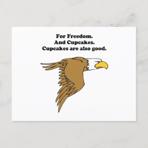 Freedom and Cupcakes American Bald Eagle Cartoon Postkarte