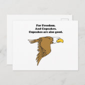 Freedom and Cupcakes American Bald Eagle Cartoon Postkarte (Vorne/Hinten)