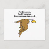 Freedom and Cupcakes American Bald Eagle Cartoon Postkarte (Vorderseite)