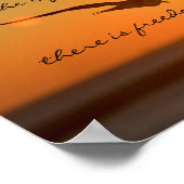 Freedom Bible Verse, Vogel fliegen bei Sonnenunter Poster (Ecke)