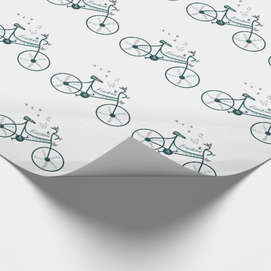 Freedom Bike mit Schmetterlingsdesign Geschenkpapier (Ecke)