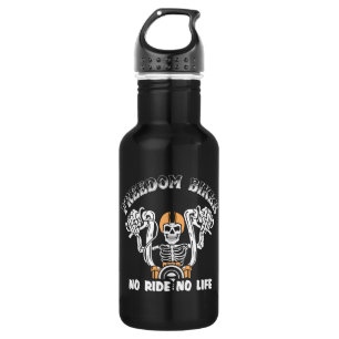 Freedom Biker Skeleton Kein Leben Edelstahlflasche