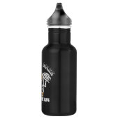 Freedom Biker Skeleton Kein Leben Edelstahlflasche (Rechts)