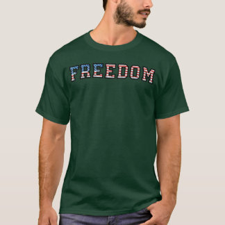 Freedom Black Text Minimalist DesignBold Typograph T-Shirt