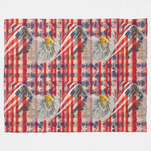 Freedom Blanket Eagle and Flag for Independence Fleecedecke (Vorderseite (Horizontal))