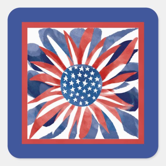 🌼 Freedom Blume Paper Plat 9" Square Paper Plate Quadratischer Aufkleber (Vorderseite)