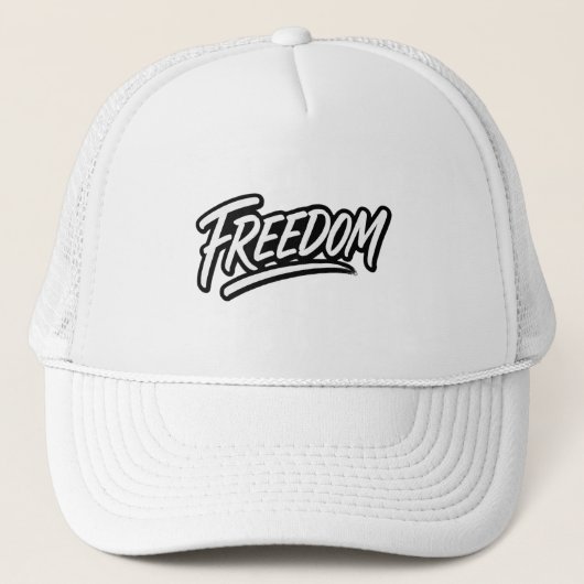 FREEDOM – Bold Brush Calligraphy Motivational Hat Truckerkappe (Vorderseite)