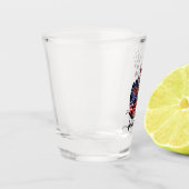 Freedom Butterflies | Patriotisch rot, weiß, blau Schnapsglas (Links)