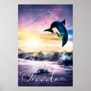 FREEDOM - Christliches Kunstposter mit Inspiration Poster