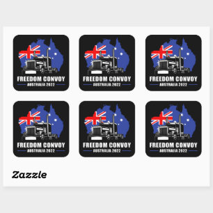 Freedom Convoy 2022 Australian Patriot Truckers Quadratischer Aufkleber