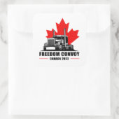 Freedom Convoy 2022 United Canadian Patriot Trucke Quadratischer Aufkleber (Tasche)