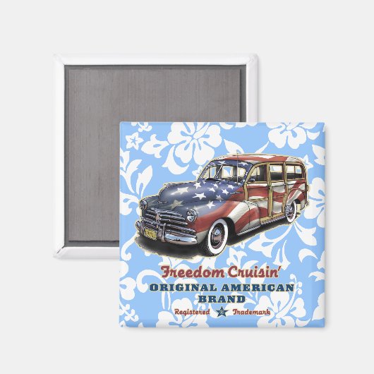 Freedom Cruisin' Hawaiian Patriotic Magnete Magnet (Vorderseite/Rückseite)