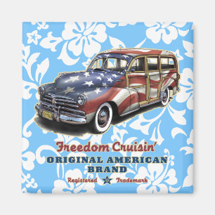 Freedom Cruisin' Hawaiian Patriotic Magnete Magnet