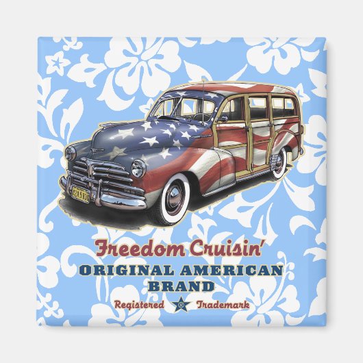 Freedom Cruisin' Hawaiian Patriotic Magnete Magnet (Vorne)