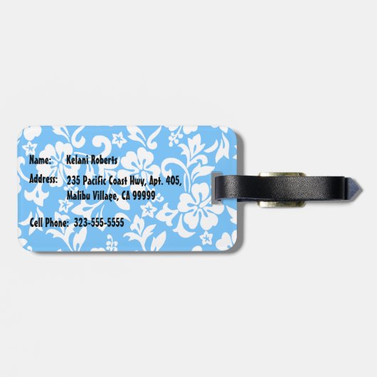 Freedom Crusin' Hawaiian Woody Design Gepäckanhänger (Rückseite horizontal)