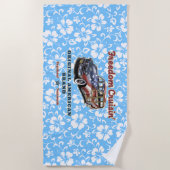 Freedom Crusin' Hawaiian Woody Hibiskus - Sky Blue Strandtuch (Vorderseite)