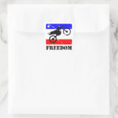 Freedom Dirt-Bike FLAIR Quadratischer Aufkleber (Tasche)