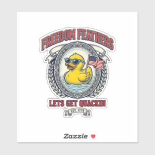 Freedom Duck Vintage Patriotischer Humor Aufkleber