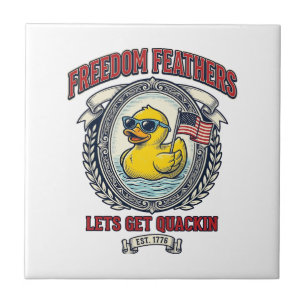 Freedom Duck Vintage Patriotischer Humor Fliese