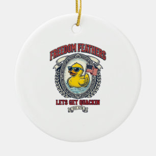 Freedom Duck Vintage Patriotischer Humor Keramik Ornament