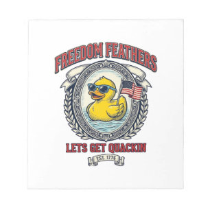Freedom Duck Vintage Patriotischer Humor Notizblock