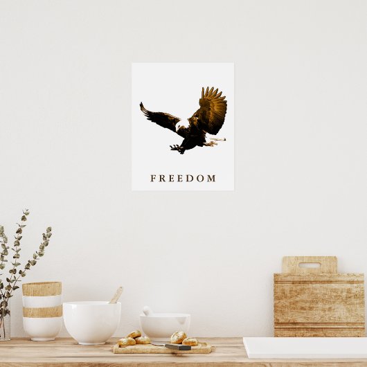 Freedom Eagle Motivierend Brown Pop Art Poster (Küche)