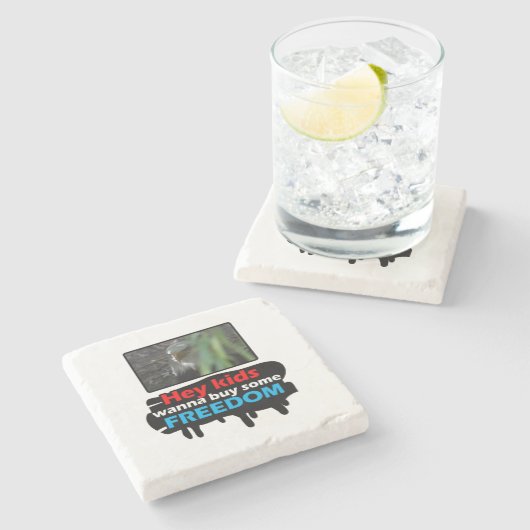 Freedom Eagle Steinuntersetzer (Seitenansicht)