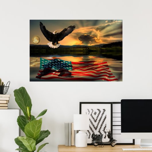 Freedom-Eagle-W-Flag-2010 Poster (Heimbüro)