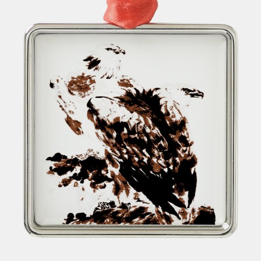 Freedom Eagles Silbernes Ornament (Vorne)