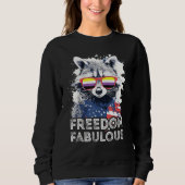 Freedom Fabulous  Raccoon Non Binary Sunglasses Fl Sweatshirt (Vorderseite)