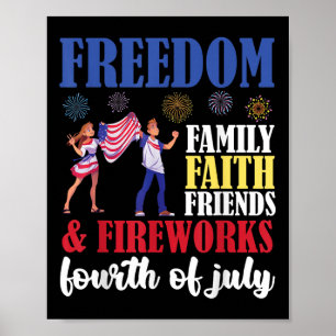 Freedom Family Faith Friends & amp; Feuerwerk Four Poster