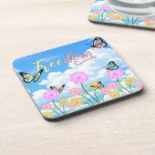 Freedom Floral Butterfly Design Getränkeuntersetzer (Linke Seite)