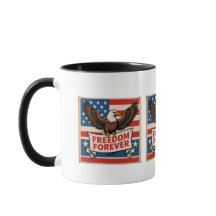 Freedom Forever American Flag Bald Eagle