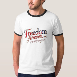Freedom Forever - Minimalistisch Ringer T-Shirt Ce