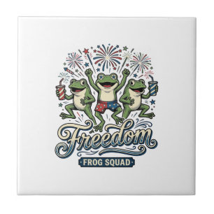 Freedom Frog Squad Vintage Patriotisches Shirt Des Fliese