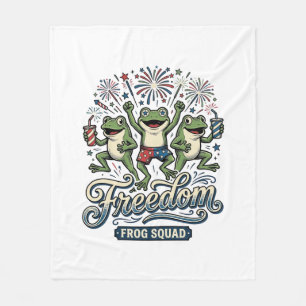 Freedom Frosch Squad Vintage Patriotisches Shirt D Fleecedecke