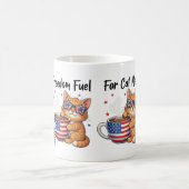 Freedom Fuel for Cat Mamas - Patriotic Cat & Coffe Kaffeetasse (Mittel)